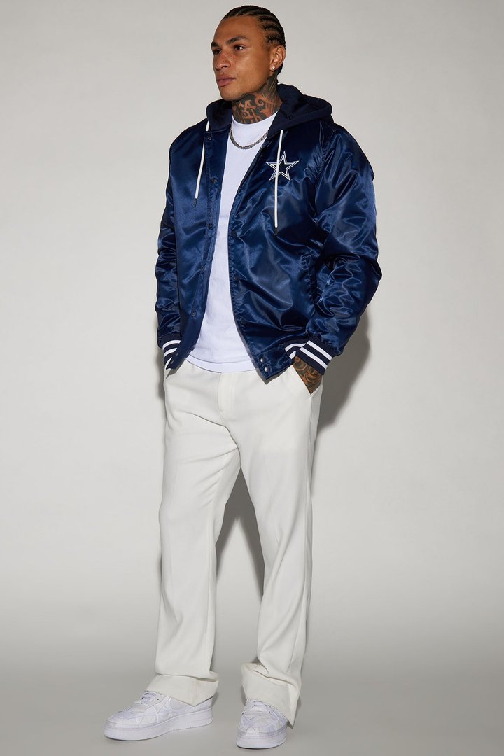 Cowboys Hooded Bomber Jacket - Navy