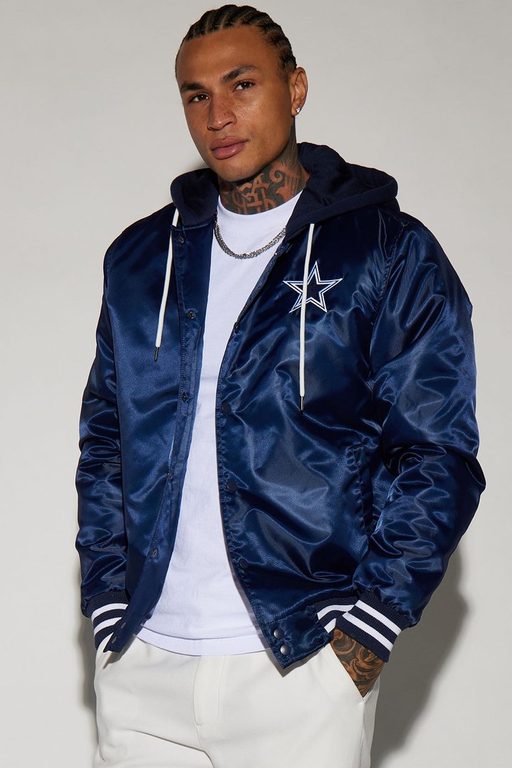 Cowboys Hooded Bomber Jacket - Navy