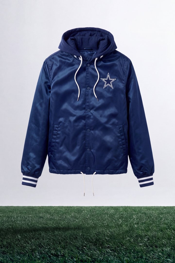 Cowboys Hooded Bomber Jacket - Navy