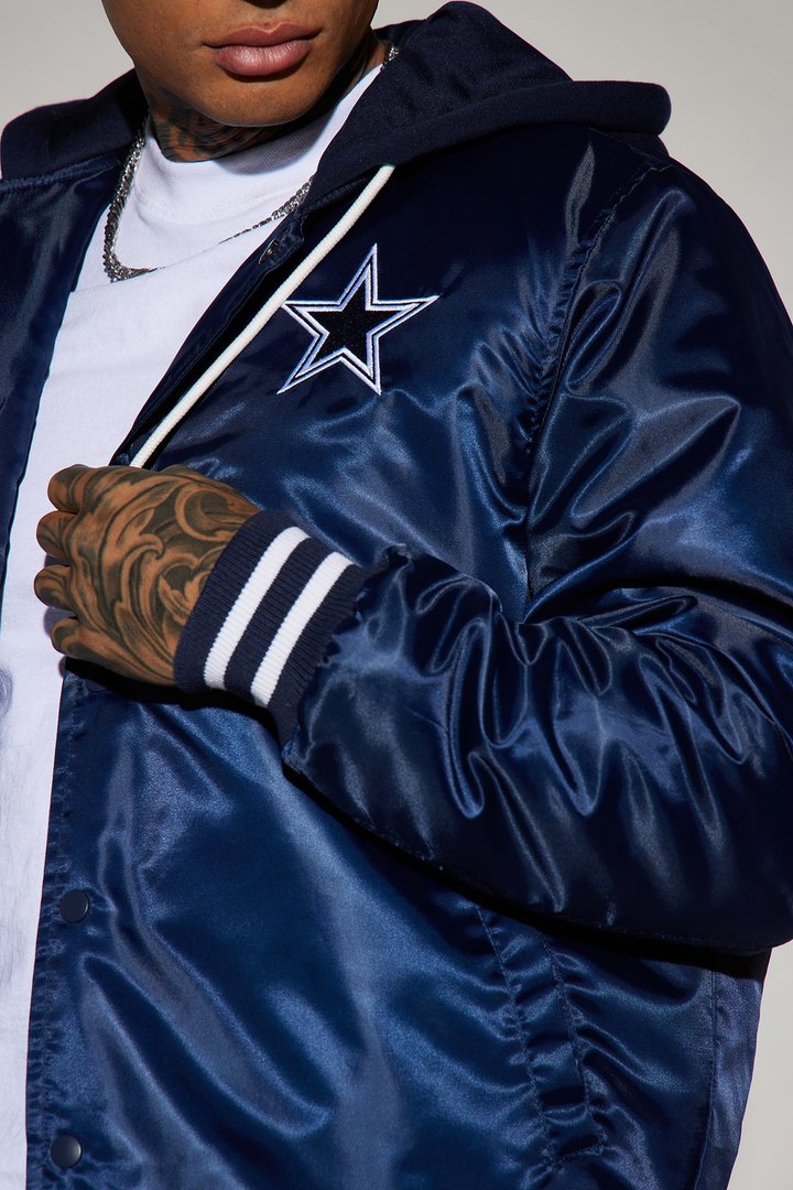 Cowboys Hooded Bomber Jacket - Navy