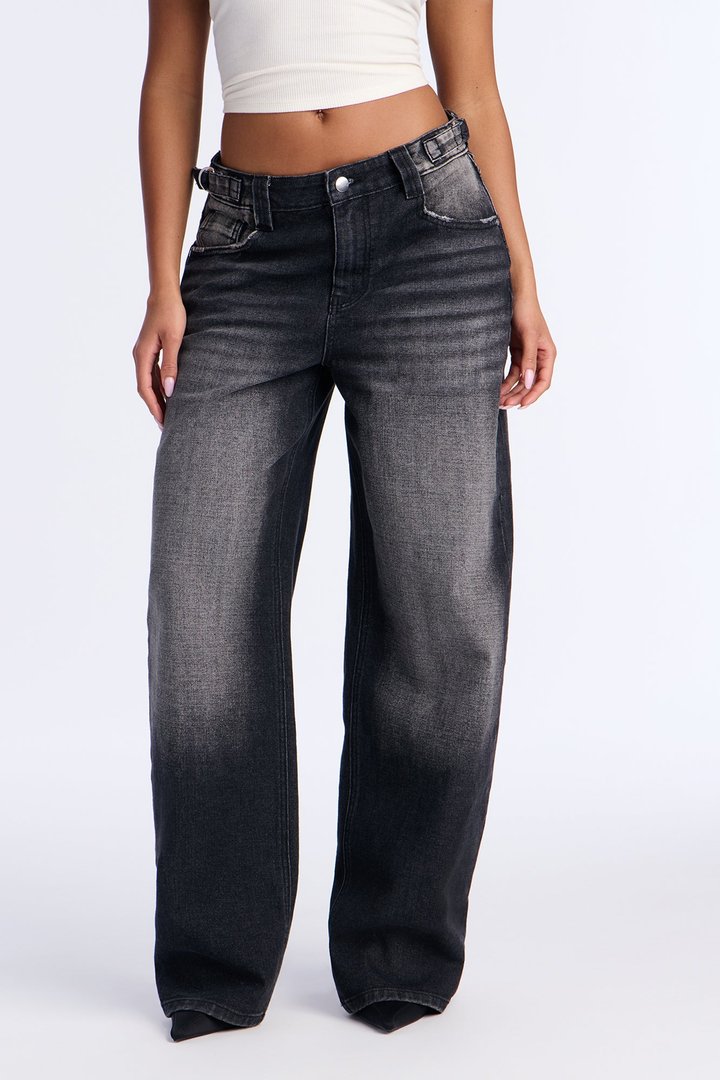 Midnight Muse Tinted Straight Leg Jeans - Black Wash