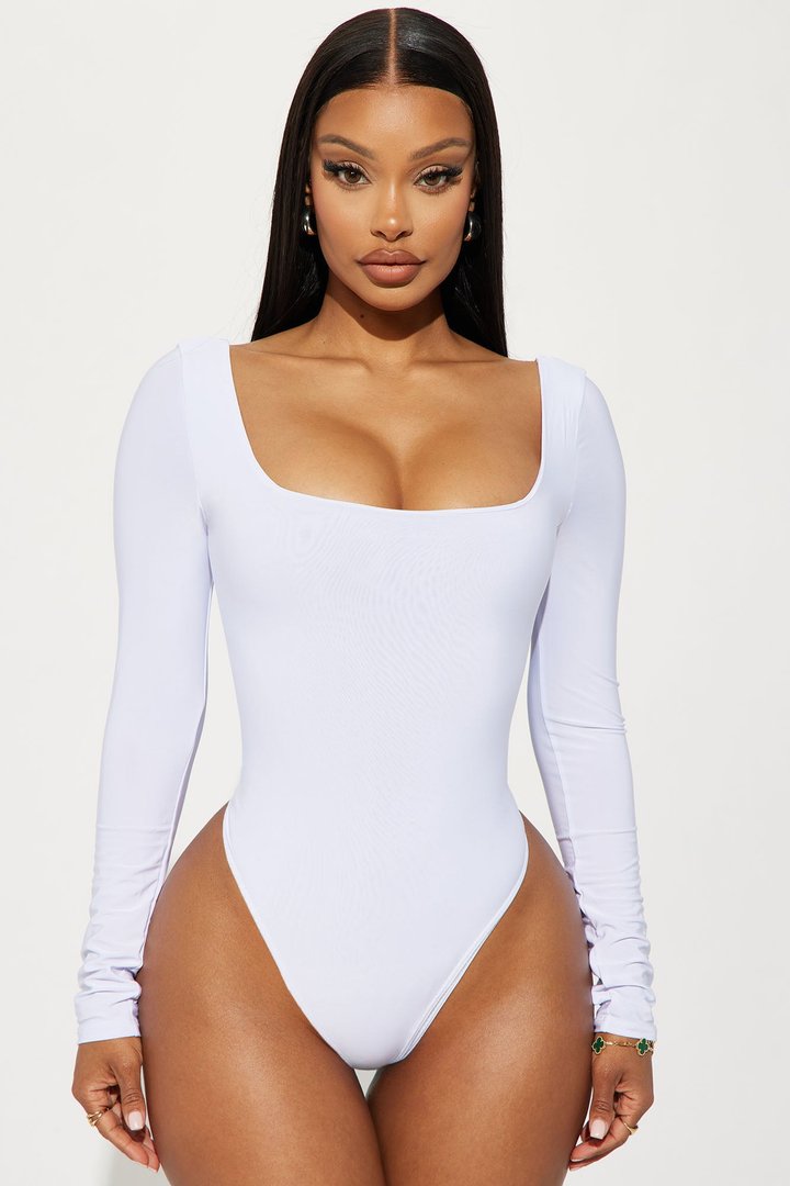Katerina Long Sleeve Bodysuit - White