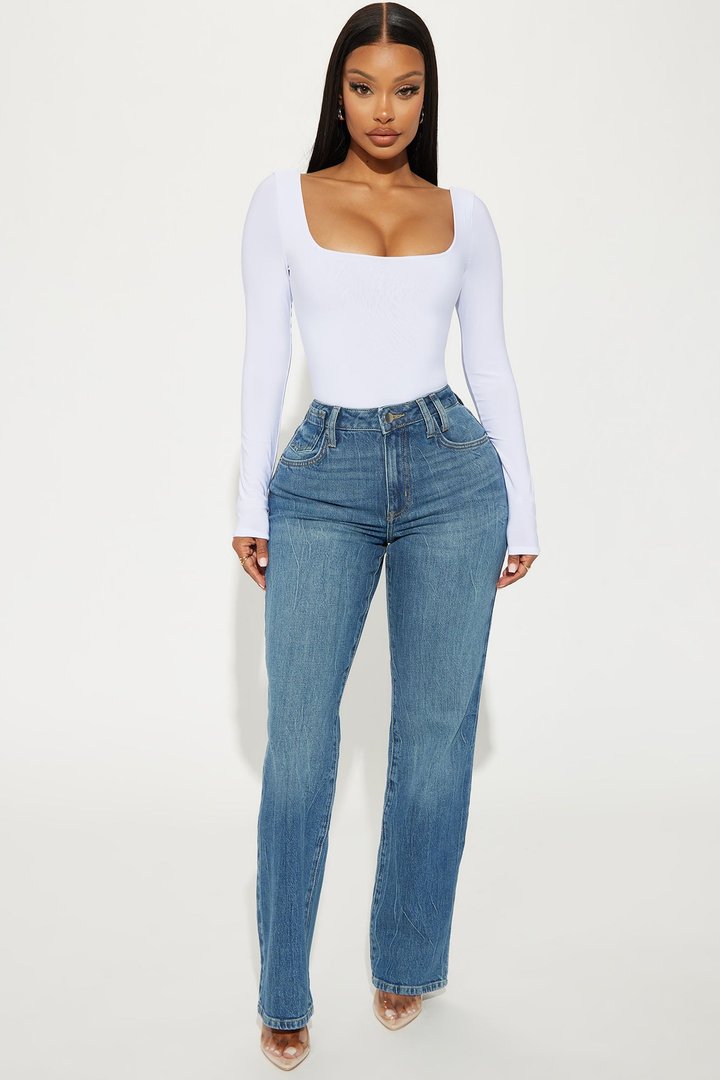 Katerina Long Sleeve Bodysuit - White