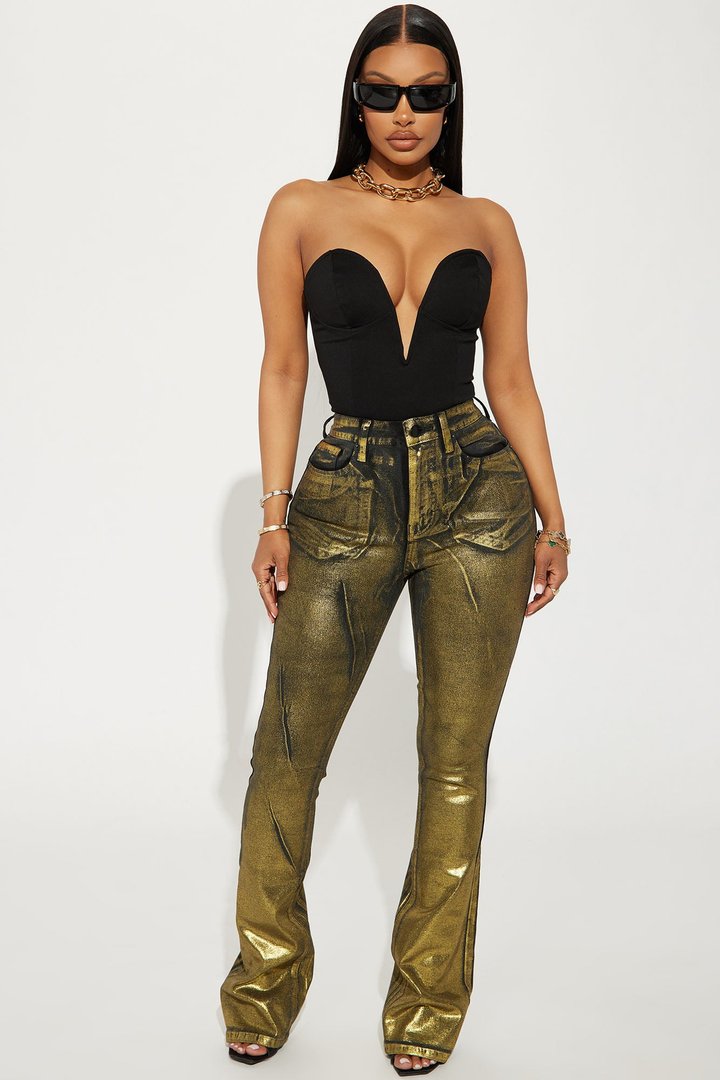 Adriana Deep Plunge Corset Top - Black