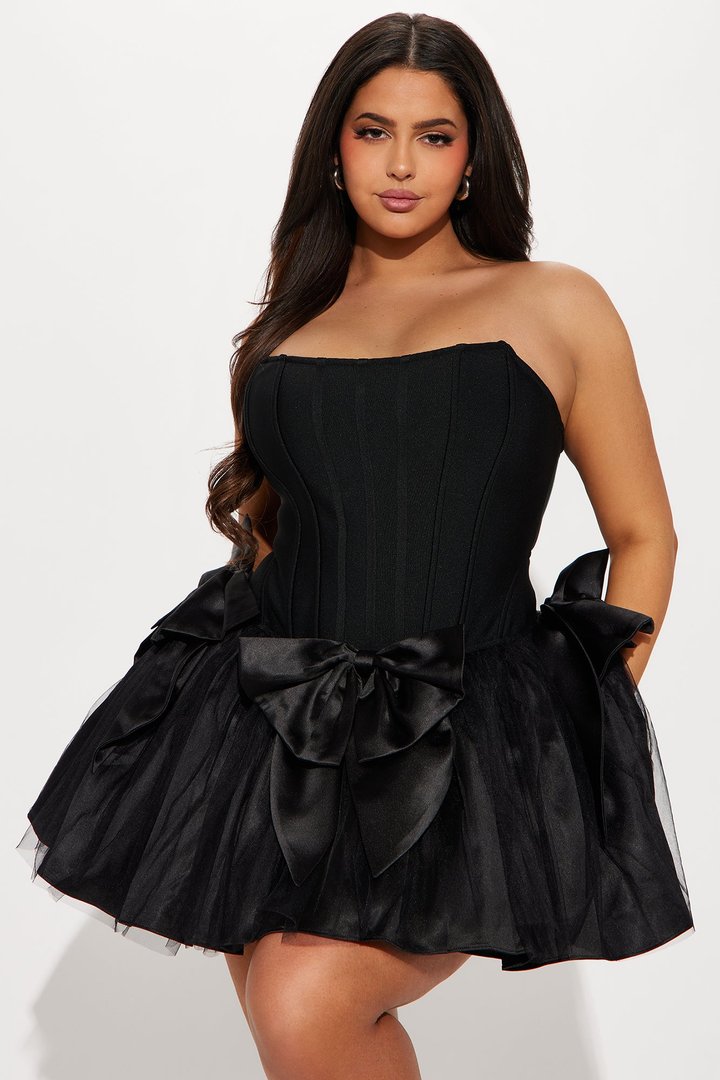 Make It Coquette Bandage Mini Dress - Black