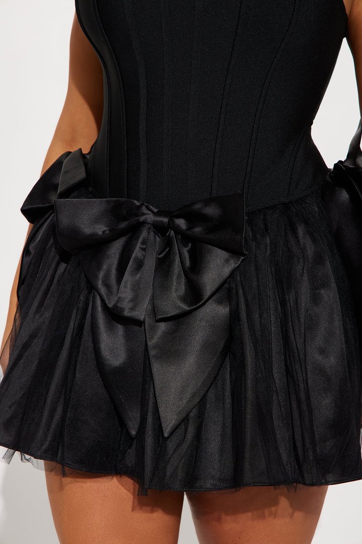 Make It Coquette Bandage Mini Dress - Black