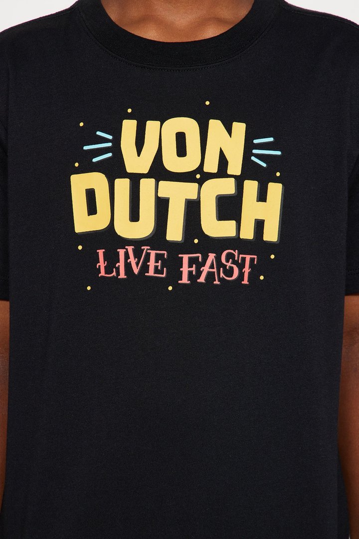 Mini Von Dutch Live Fast Short Sleeve Tee - Black