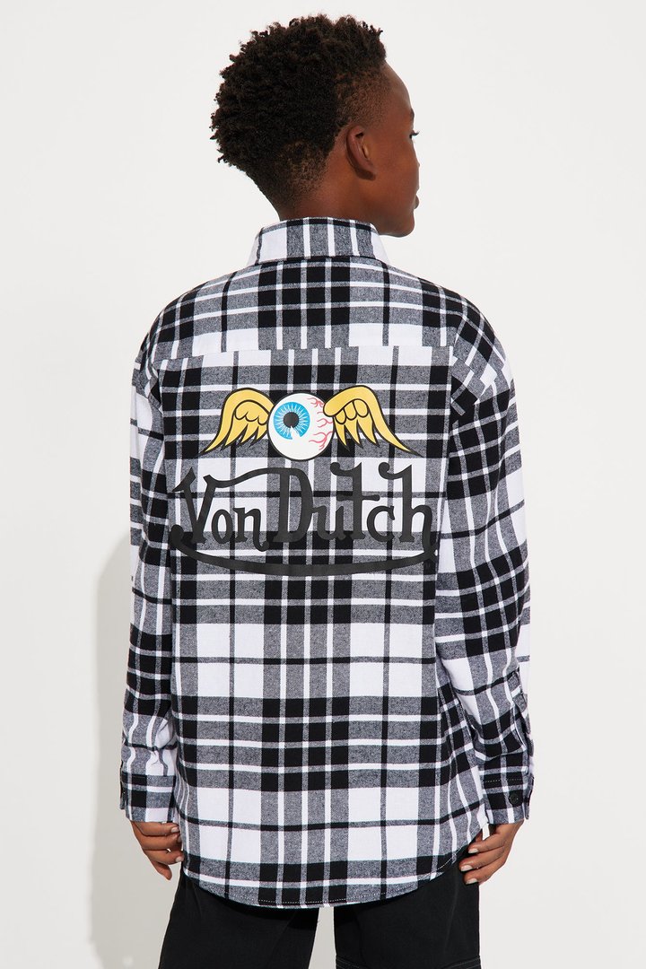 Mini Von Dutch Eyeball Flannel - Black/combo