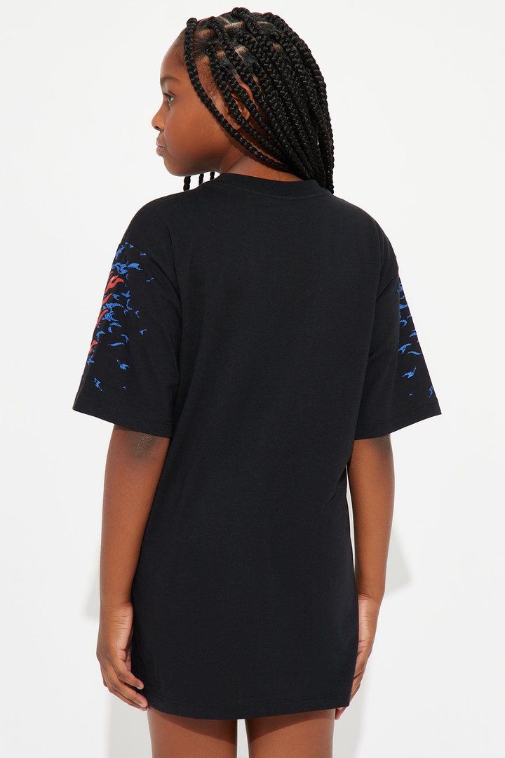 Mini Von Dutch Flame T-Shirt Dress - Black/combo