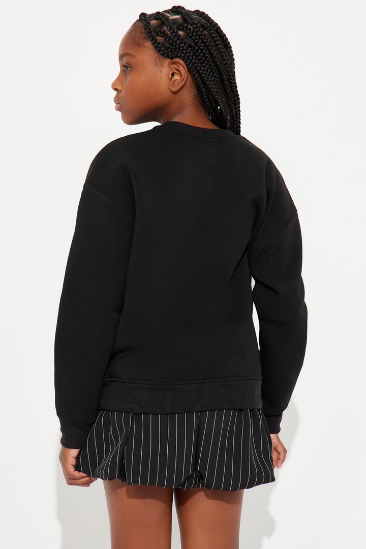 Mini Mon Cherie Crew Neck Sweatshirt - Black