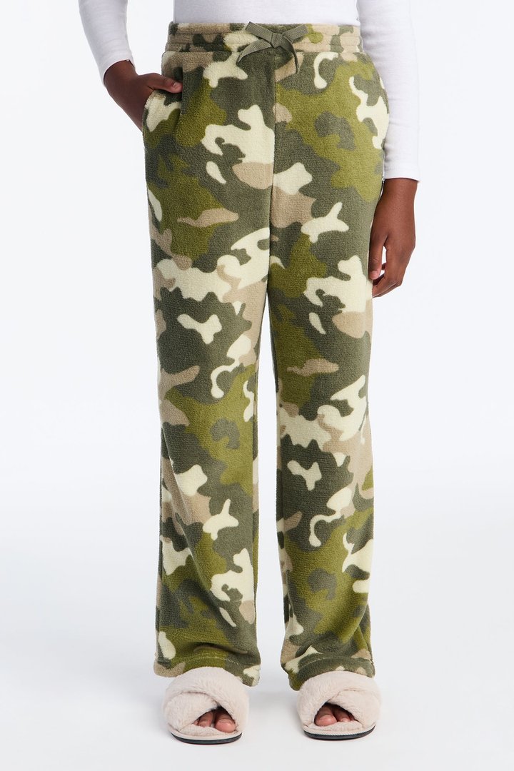 Mini Can't Hide Camo Plush Pant - Olive