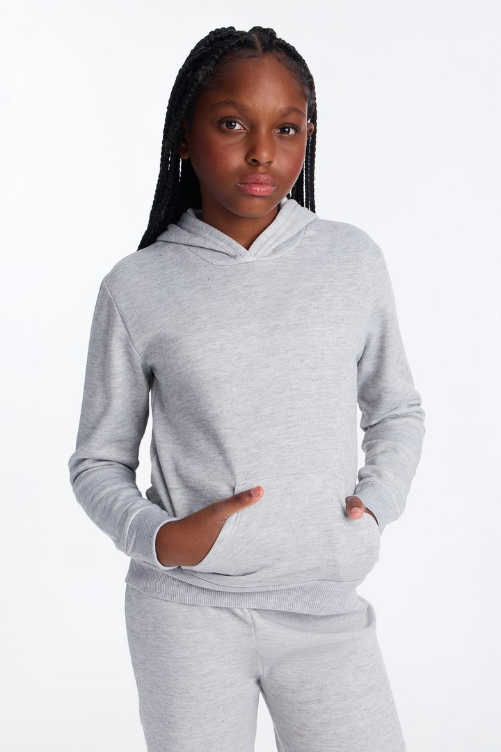 Mini Figure It Out Fleece Pant Set - Heather Grey