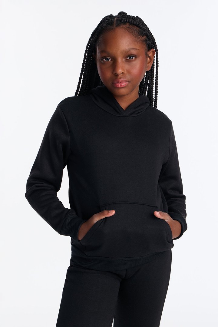 Mini Figure It Out Fleece Pant Set - Black