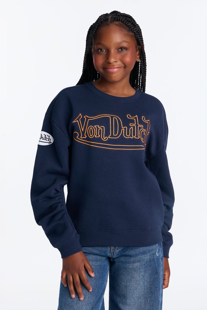 Mini Von Dutch Chill Mode Crew Neck Sweatshirt - Navy