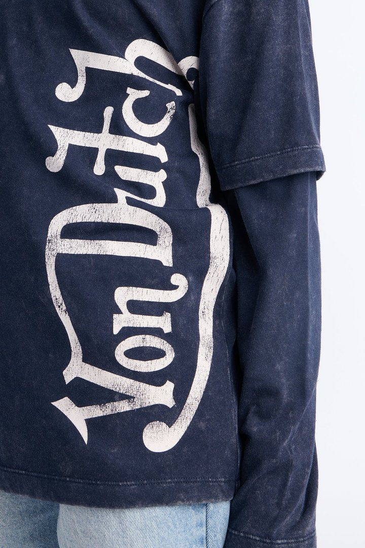 Mini Von Dutch Drip Long Sleeve Tee - Navy