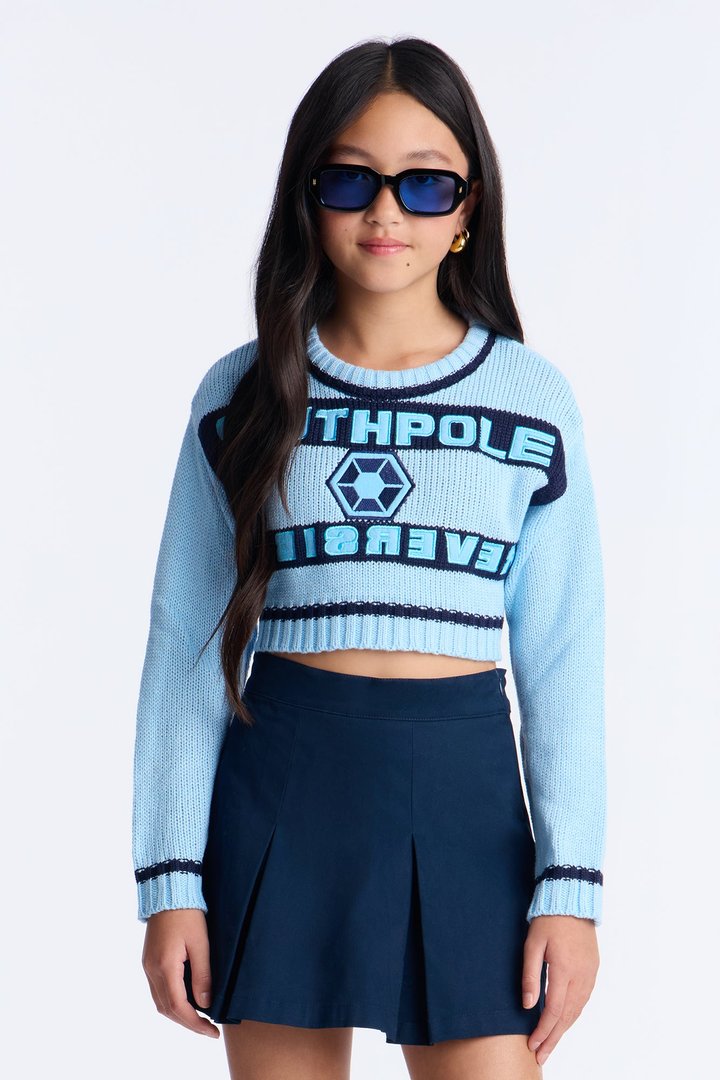 Mini Southpole Cropped Sweatshirt - Light Blue