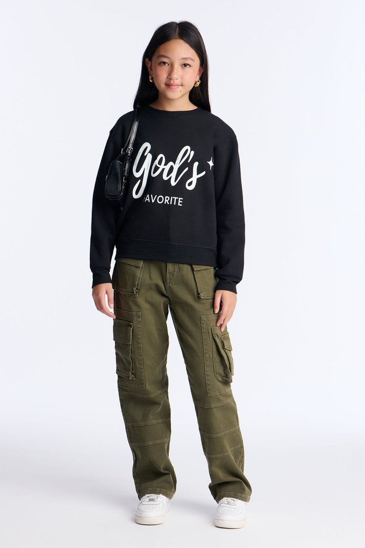 Mini God's Favorite Crew Neck Sweatshirt - Black