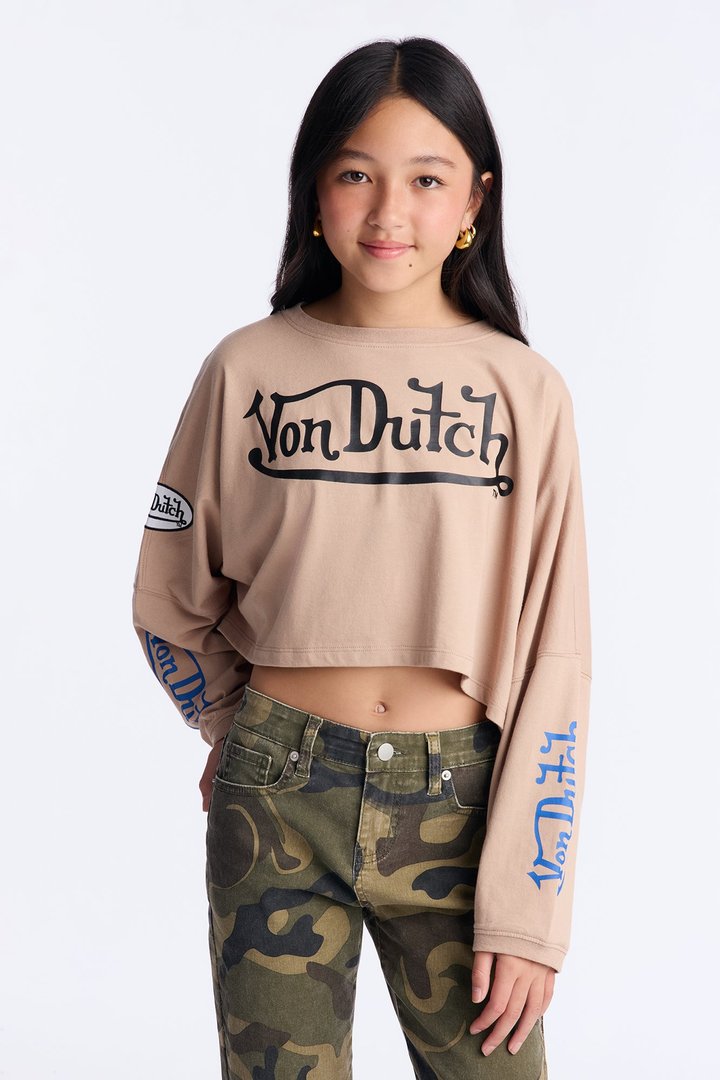 Mini Von Dutch Rebel Washed Top - Brown