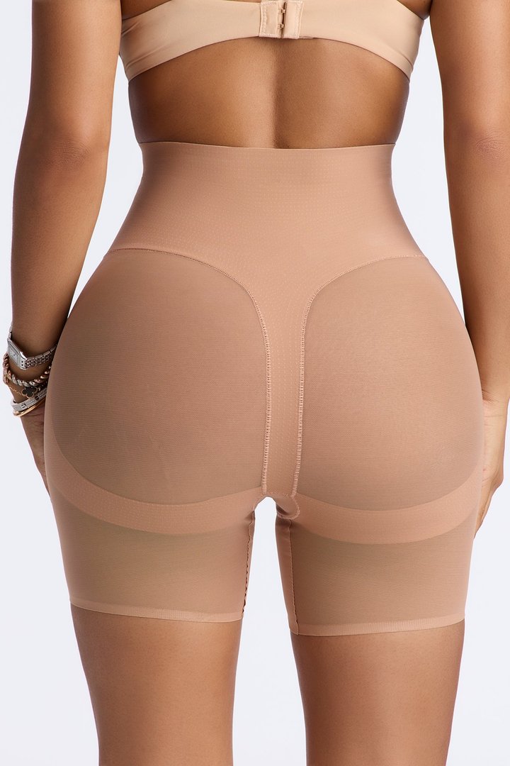 Microfiber Power Mesh Butt Shaping Short - Nude
