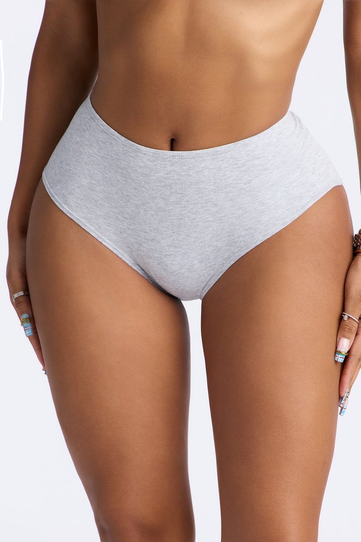Nova Cotton Full Coverage Brief Panty - Heather Grey