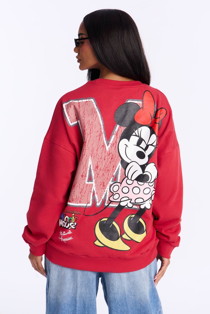 Minnie Mouse Fleece Pull Over Sweatshirt - Red