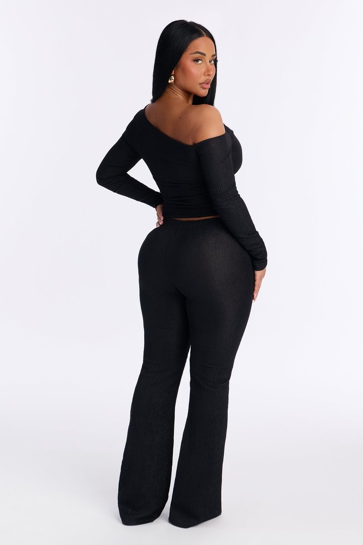 Luna One Shoulder Pant Set - Black