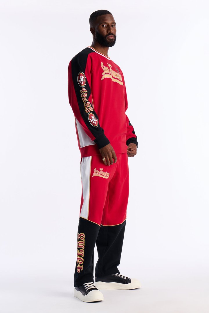 49ers Wave Rider Crewneck Sweatshirt - Red