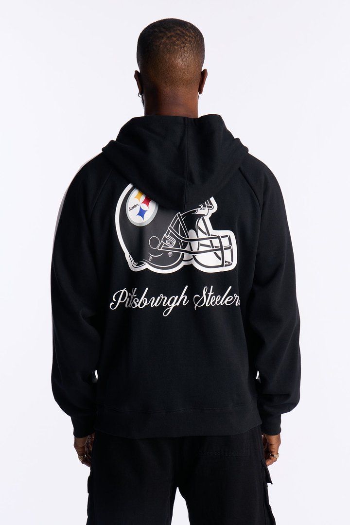 Steelers Monster Oversized Zip Up Hoodie - Black