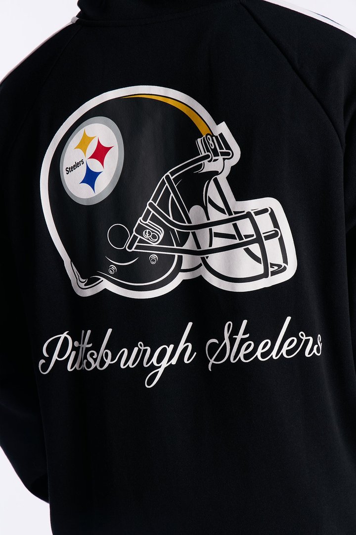 Steelers Monster Oversized Zip Up Hoodie - Black