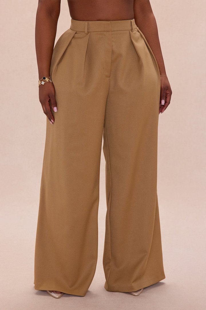 Mila Wide Leg Pant - Khaki