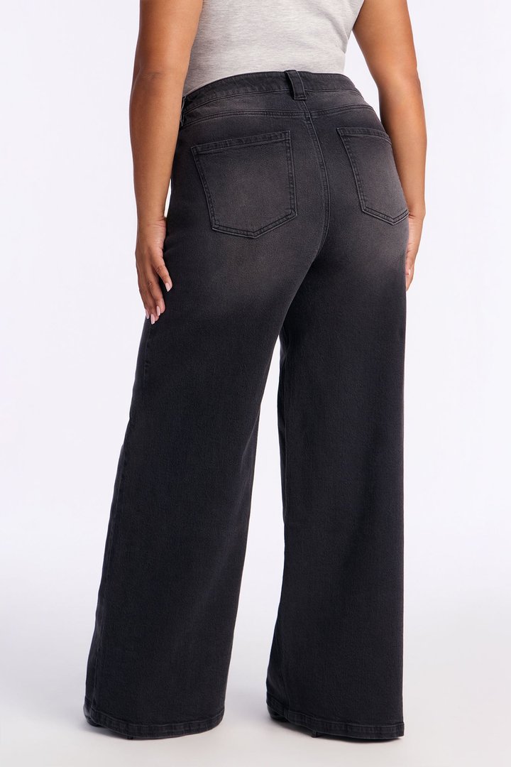 Nightwatch Wide Leg Loose Jeans - Black Wash