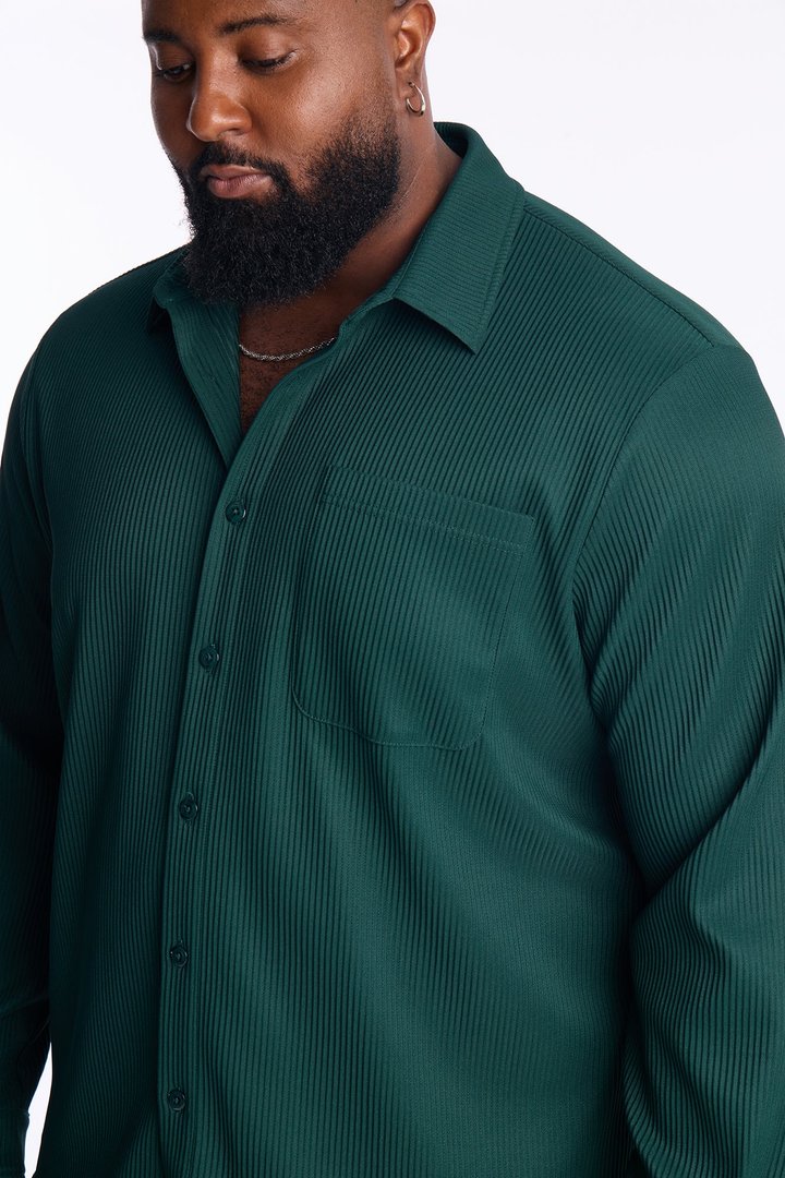 Show Up Long Sleeve Shirt - Hunter Green