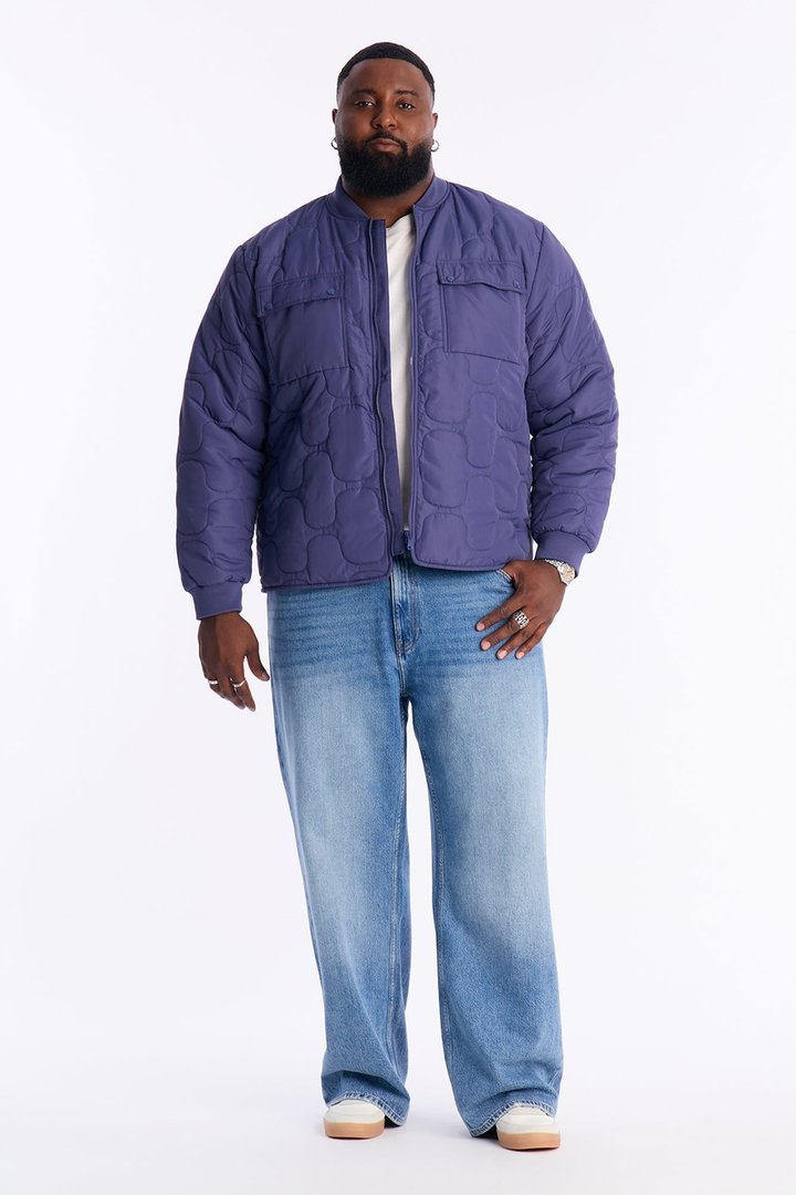Geo Quilted Jacket - Blue
