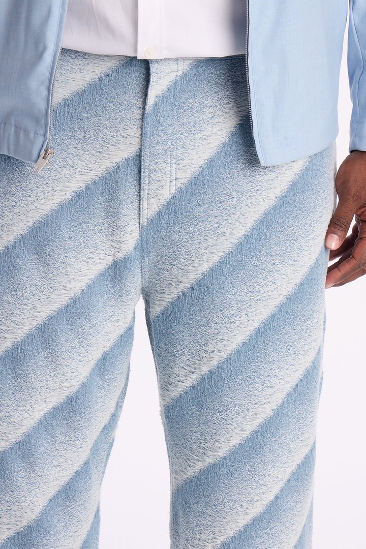 Straight Faded Lines Pant - Ice Blue