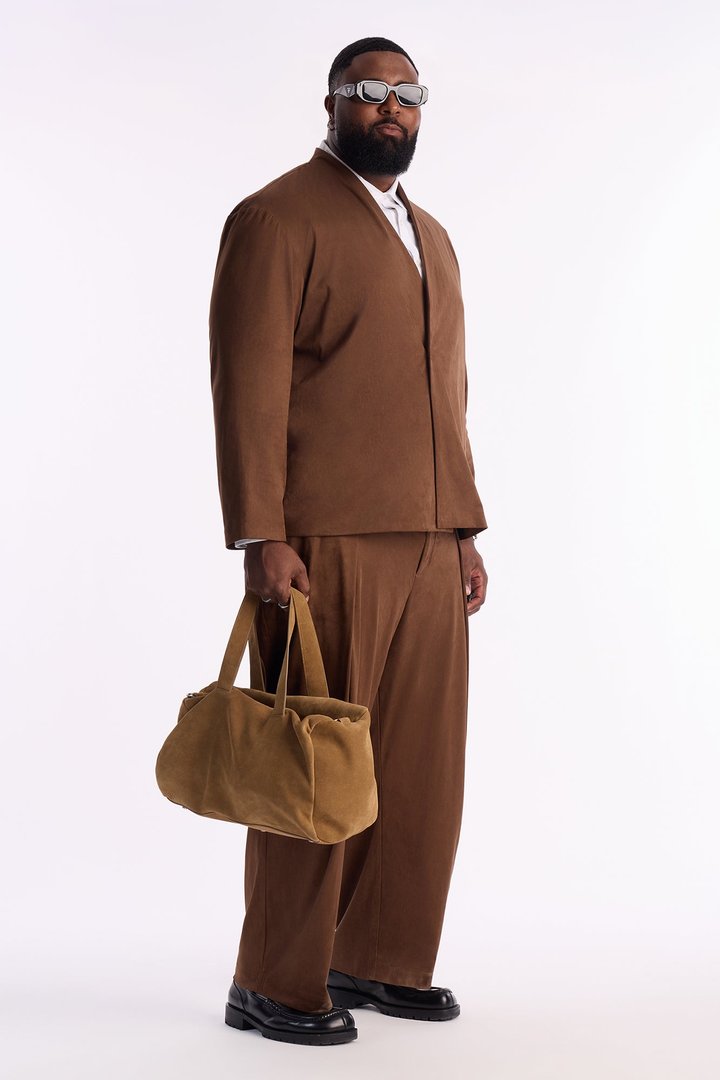 Relaxed New Money Suede Unlined Blazer - Brown