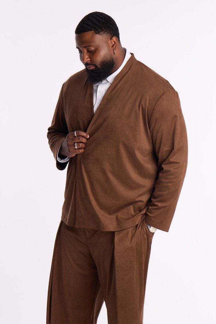 Relaxed New Money Suede Unlined Blazer - Brown