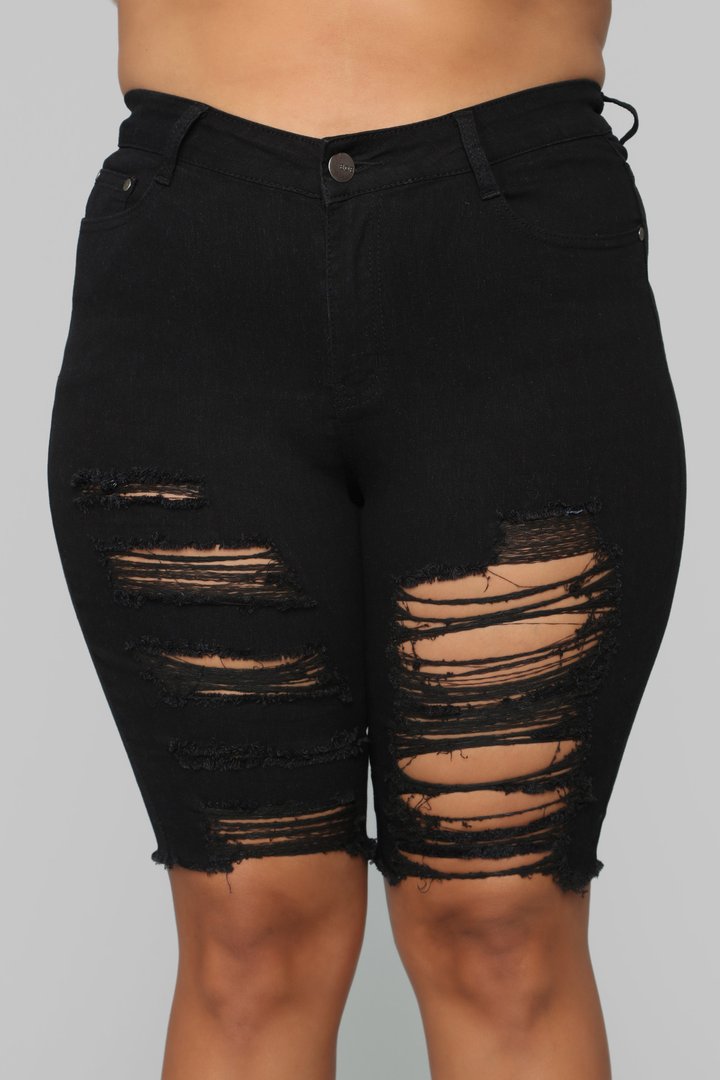 Playing It Cool Denim Bermudas - Black