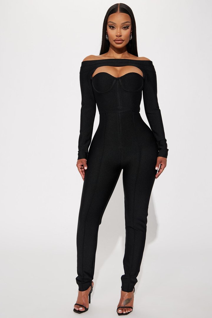 In My Element Bandage Jumpsuit - Black
