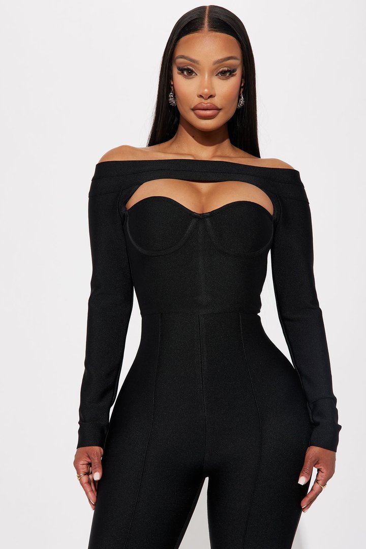 In My Element Bandage Jumpsuit - Black