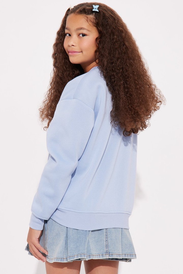 Mini Pretty Please Crew Neck Sweatshirt - Blue