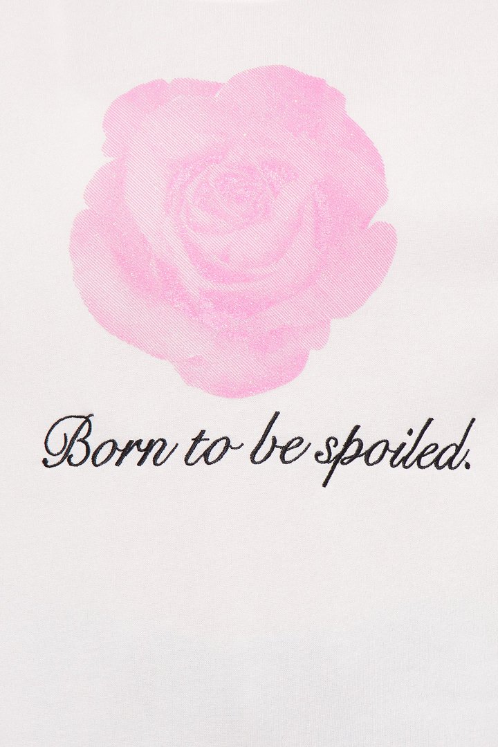Mini Born To Be Spoiled Crew Neck Sweatshirt - Off White