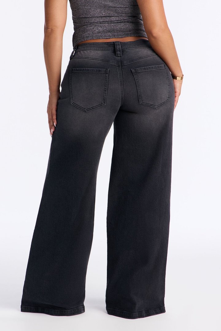 Nightwatch Wide Leg Loose Jeans - Black Wash