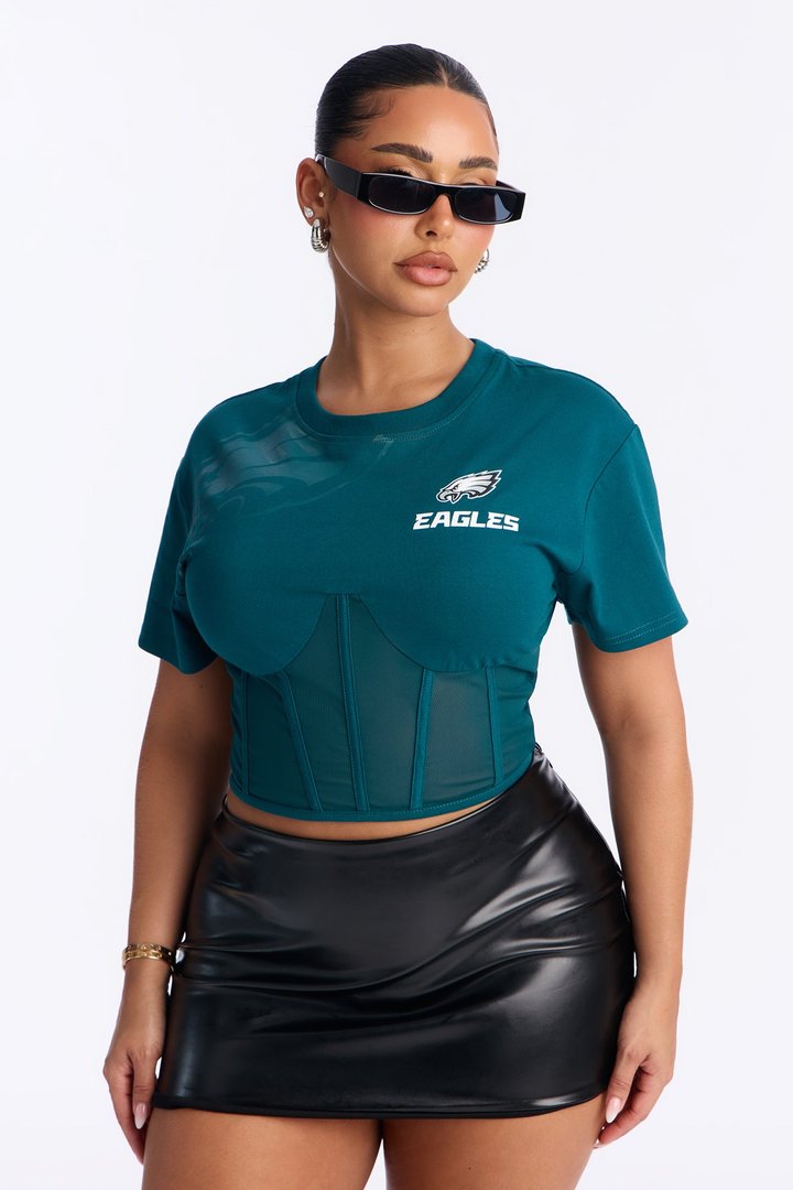 NFL Philadelphia Eagles Lace Up Top - Green