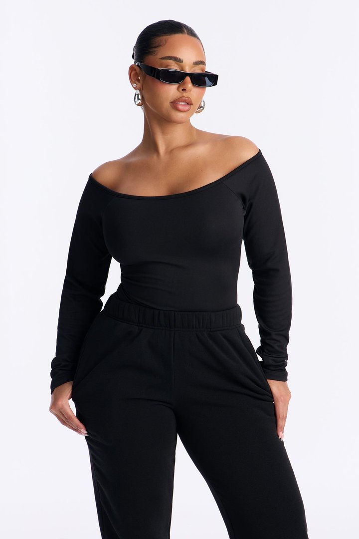 Jasmine Bodysuit Jogger Set - Black