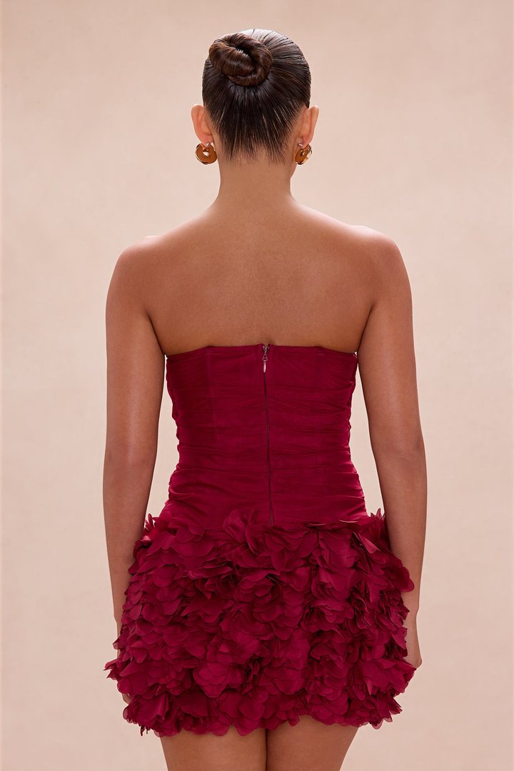 Sweet Spot Corset Mini Dress - Wine