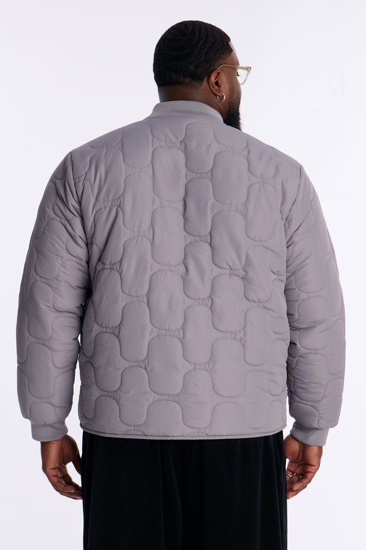 Geo Quilted Jacket - Grey