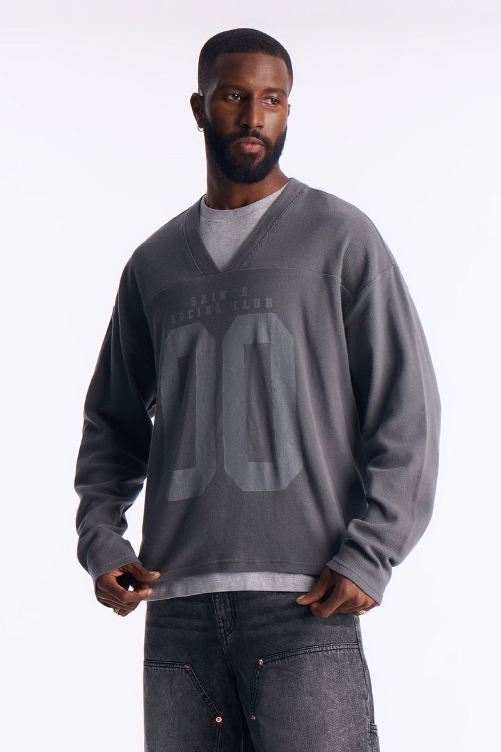 Social Club Relaxed Jersey Tee - Black