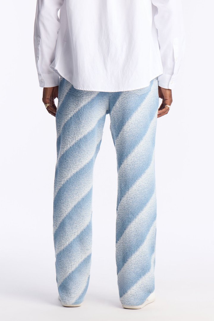 Straight Faded Lines Pant - Ice Blue