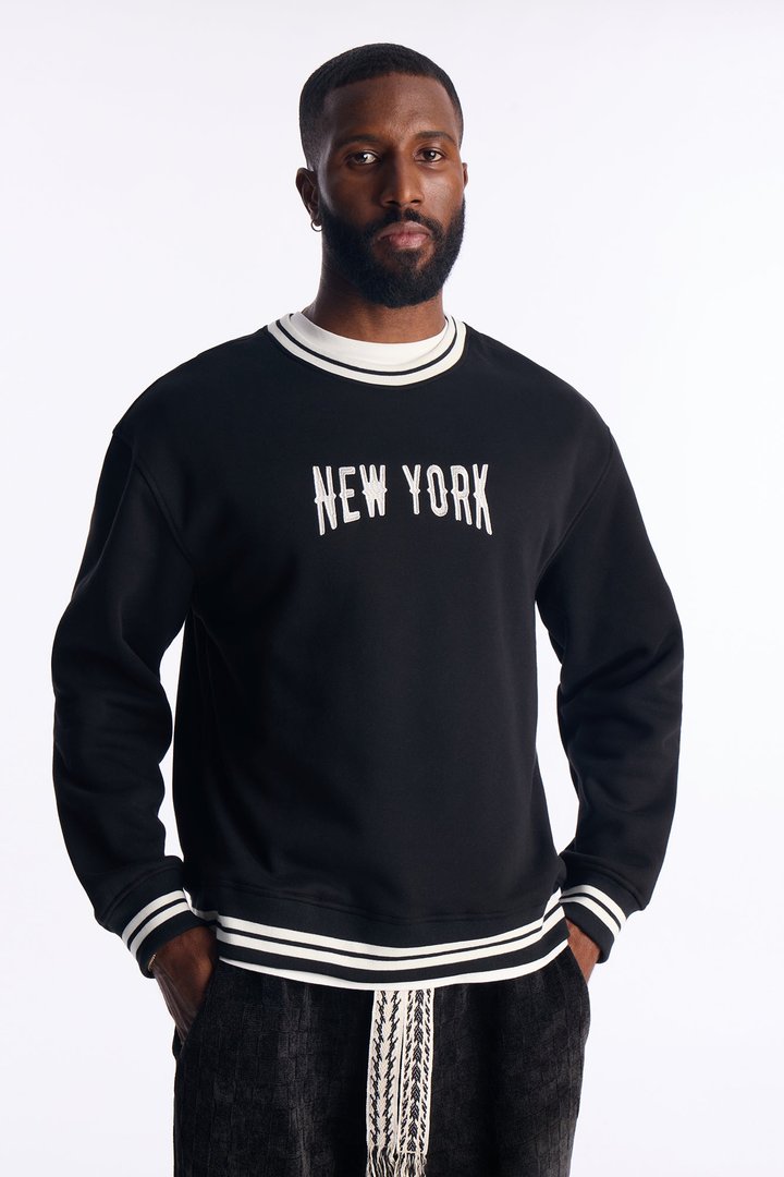 NYC Athletics Crew Neck Sweater - Black