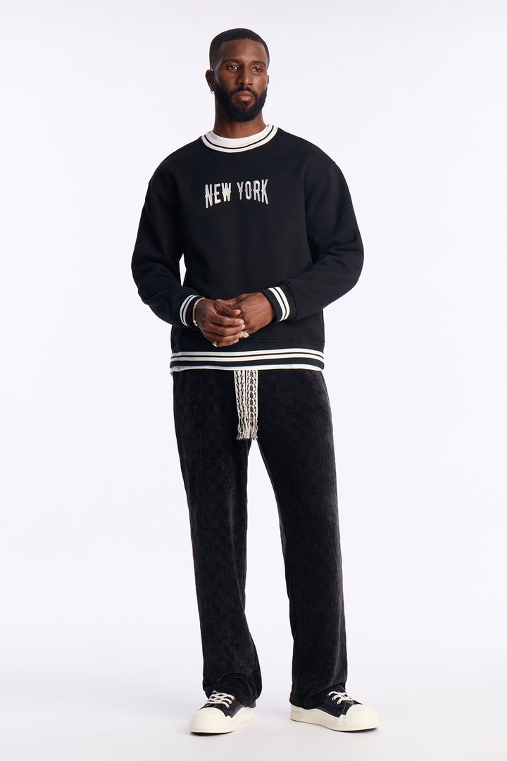 NYC Athletics Crew Neck Sweater - Black
